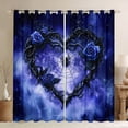 thumbnail image 1 of Feelyou 3D Spider Animal Black Out Curtains, Blue Romantic Rose Floral Curtains Pack of 2 (42x63 Each), Happy Valentine's Day Bedroom Curtains, Black Out Curtains Decor, 1 of 7