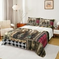 thumbnail image 1 of Feelyou 3D Wildlife Bear Queen Sheet Sets for Men, Rustic Farmhouse Cabin Flat Sheet, Western Plaid Patchwork Queen Fitted Sheet, Lightweight Room Decor, 4 Pieces, 1 of 7