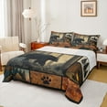thumbnail image 1 of Feelyou 3D Wildlife Bear Twin Sheet Sets for Men, Vintage Countryside Cabin Twin Fitted Sheet, Patchwork Plaid Flat Sheet, Breathable Home Decor, 3-Piece, 1 of 8