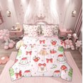thumbnail image 1 of Feelyou 7-Piece Kawaii Ghost Twin Bedding Set, Kids Pink Bowknot Xmas, 1 of 7