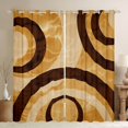 thumbnail image 1 of Feelyou Abstract Curtains Pack of 2 (52x84 Each), Brown Cycle Stripes Window Curtains, 1 of 6