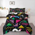 thumbnail image 1 of Feelyou Abstract Lines Twin Comforter Sets, Fashion Memphis Stripes Bedding Set, 2-Piece, 1 of 8