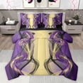 thumbnail image 1 of Feelyou Adult Abstract Ombre Twin Bedding Sets 7-Piece, Yellow Purple Gradient Stripes Bedding Comforter Set, Boho Modern Art Reversible Sheet Sets, Microfiber Bedroom Decor, 1 of 9