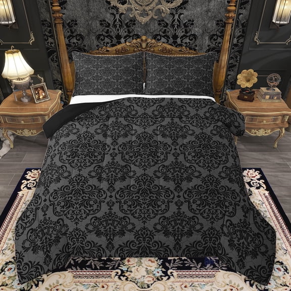 Feelyou Adult Bohemian Damask Bedding Comforter Set, Hippie Rustic Farmhouse Twin Comforter Sets, Western Mandala Style Reversible Bedding Set, Luxury Bedroom Decor, 2pcs