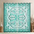 thumbnail image 1 of Feelyou Adult Bohemian Damask Black Out Curtains, Cyan Flower Floral Curtains Pack of 2 (42x63 Each), Tribal Paisley Mandala Bedroom Curtains, Black Out Curtains Decor, 1 of 6