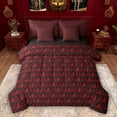 thumbnail image 1 of Feelyou Adult Boho Damask Comforter Set 7pcs, Black Red Cat Kitten Full Bedding Set, 1 of 8