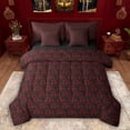thumbnail image 1 of Feelyou Adult Boho Damask Twin Bedding Sets 7-Piece, Black Red Ghost Bedding Comforter Set, 1 of 8