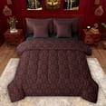 thumbnail image 1 of Feelyou Adult Boho Dragonfly Bedding Comforter Set 7pcs, Damask Flower Full Bedding Set, 1 of 8