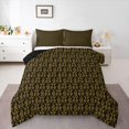 thumbnail image 1 of Feelyou Adult Boho Snake Queen Comforter Set, Gold Damask Flower Bedding Set, 3pcs, 1 of 8