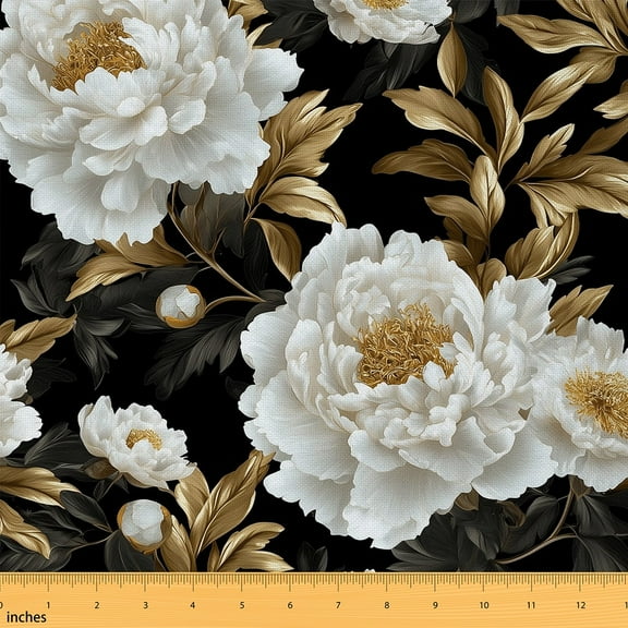 Feelyou Adult Flower Fabric by the Yard 1 Yard, Retro Boho Floral Sewing Fabric, Mid Century Home Decor Fabric by the Yard, Ultra Soft Home Decor