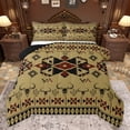 thumbnail image 1 of Feelyou Adult Mandala Aztec Bedding Comforter Set, Western Skeleton Cactus Twin Comforter Sets, Green Brown Triangle Abstract Reversible Bedding Set, Luxury Bedroom Decor, 2pcs, 1 of 8