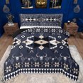 thumbnail image 1 of Feelyou Adult Mandala Aztec Full Size Comforter Sets, Western Skeleton Cactus Bedding Comforter Set, Blue Triangle Abstract Reversible Bedding Sets, Ultra Soft Bedroom Decor, 3pcs, 1 of 8
