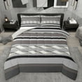 thumbnail image 1 of Feelyou Adult Minimalst Bedding Comforter Set, Grey Stripes Abstract Twin Comforter Sets, Modern Fashion Theme Reversible Bedding Set, Breathable Home Decor, 2-Piece, 1 of 8