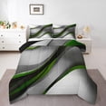 thumbnail image 1 of Feelyou Adult Modern Fashion Full Size Comforter Sets, Green Abstract Geometric Bedding Comforter Set, Stripes Ombre Reversible Bedding Sets, Breathable Home Decor, 3pcs, 1 of 8