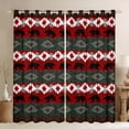 thumbnail image 1 of Feelyou Adult Triangle Aztec Black Out Curtains, Rustic Farmhouse Bear Curtains Pack of 2 (42x63 Each), Red Green Bohemian Bedroom Curtains, Blackout Curtains Room Decor, 1 of 7