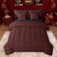 thumbnail image 1 of Feelyou Adult Western Damask Comforter Set 7pcs, Black Red Crow Animal Full Bedding Set, 1 of 8