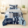 thumbnail image 1 of Feelyou Adventure Twin Comforter Sets, Blue Plaid Bedding Set, 2 Pieces, 1 of 7