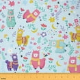 thumbnail image 1 of Feelyou Alpaca Fabric by the Yard 10 Yards for Teens, Kawaii Animal Home Decor Fabric by the Yard, Rustic Flower Sewing Fabric, Breathable Home Decor, 1 of 6