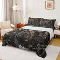thumbnail image 1 of Feelyou American Flag Pike Fish Queen Sheet Sets for Men Women Kids, Forest Wildlife Bed Set, Black Brown, 4-Piece, 1 of 5