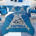thumbnail image 1 of Feelyou American Sports Lover Bedding Comforter Set, Est Sleep Football Twin Comforter Sets, Blue Grey Abstract Line Reversible Bedding Set, Super Cozy Room Decor, 2 Pieces, 1 of 9