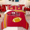 thumbnail image 1 of Feelyou American Sports Lover Bedding Comforter Set, Est Sleep Football Twin Comforter Sets, Red Gold Abstract Line Reversible Bedding Set, Super Cozy Room Decor, 2 Pieces, 1 of 8