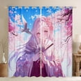 thumbnail image 1 of Feelyou Ancient Anime Girl Black Out Curtains, Floral Curtains Pack of 2 (42x63 Each), 1 of 6