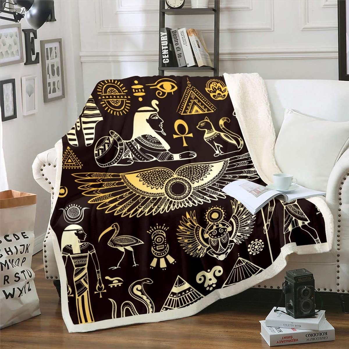 Feelyou Ancient Egypt Blanket for Kids Boys Adults Egyptian Tribe