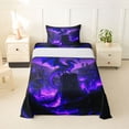thumbnail image 1 of Feelyou Ancient Gothic Dragon Twin Sheet Sets for Men Boys, Western Magical Castle Bedding, Black Violet, 3 Pieces, 1 of 5