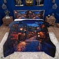 thumbnail image 1 of Feelyou Ancient Japanese House Bedding Comforter Set, Dreamy Streetscape Twin Comforter Sets, Retro Tokyo Theme Reversible Bedding Set, Breathable Home Decor, 2pcs, 1 of 9