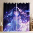 thumbnail image 1 of Feelyou Anime Girl Black Out Curtains, Stars Galaxy Curtains Pack of 2 (42x63 Each), 1 of 6