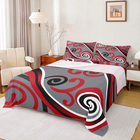Feelyou Art Minimalism Teens Twin Sheet Sets, Retro Abstract Bedding, 3-Piece