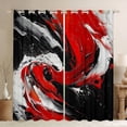 thumbnail image 1 of Feelyou Artwork Geometric Blackout Curtains Set of 2 (52x84 Each) for Adult, Retro Oil Printing Window Curtains, Black Red Abstract Curtains and Drapes, Black Out Curtains Decor, 1 of 6