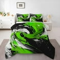 thumbnail image 1 of Feelyou Artwork Geometric Queen Comforter Set for Adult, Retro Oil Printing Bedding Sets, Black Green Abstract Reversible Bedding Comforter Set, Microfiber Bedroom Decor, 3 Pieces, 1 of 8