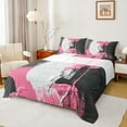 thumbnail image 1 of Feelyou Artwork Geometry Queen Sheet Sets for Adult, Retro Oil Printing Flat Sheet, Black Pink Abstract Queen Fitted Sheet, Luxury Bedroom Decor, 4pcs, 1 of 7