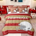 thumbnail image 1 of Feelyou Athlete Helmet Kids Bedding Comforter Set 7pcs, Est Sleep Football King Bedding Sets, Modern Soccer Sports Player Reversible Bed Sheets, Red Peru Super Cozy Room Decor, 1 of 7
