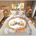 thumbnail image 1 of Feelyou Autumn Leaf Flower Bedding Comforter Set 7-Piece for Child, Halloween Fall Pumpkin King Bedding Sets, Rustic Wooden Plank Reversible Bed Sheets, Breathable Home Decor, 1 of 7