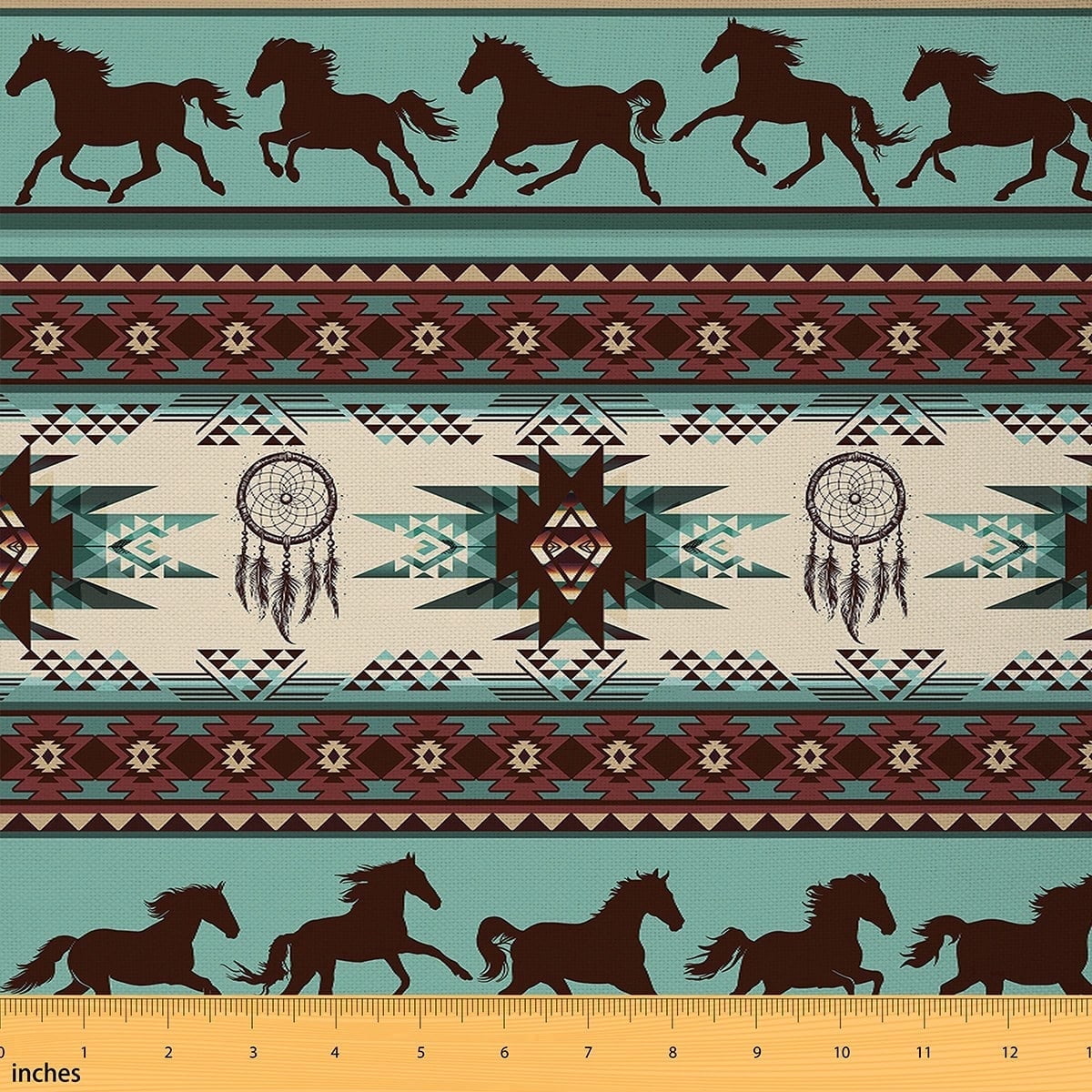 Feelyou Aztec Fabric by the Yard 3 Yards for Adult, Rustic Animal Home Decor Fabric by the Yard, Retro Hippie Style Sewing Fabric, Microfiber Bedroom Decor