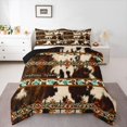 thumbnail image 1 of Feelyou Aztec Full Size Comforter Sets, Brown Cow Print Bedding Sets, 3-Piece, 1 of 7