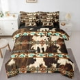 thumbnail image 1 of Feelyou Aztec Twin Bedding Sets 7pcs, Brown Cow Print Bedding Comforter Set, 1 of 7