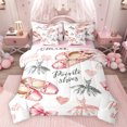 thumbnail image 1 of Feelyou Ballet Princess Girl Comforter Set 7pcs, Pink Shose Bowknot Queen Bedding Sets, 1 of 8