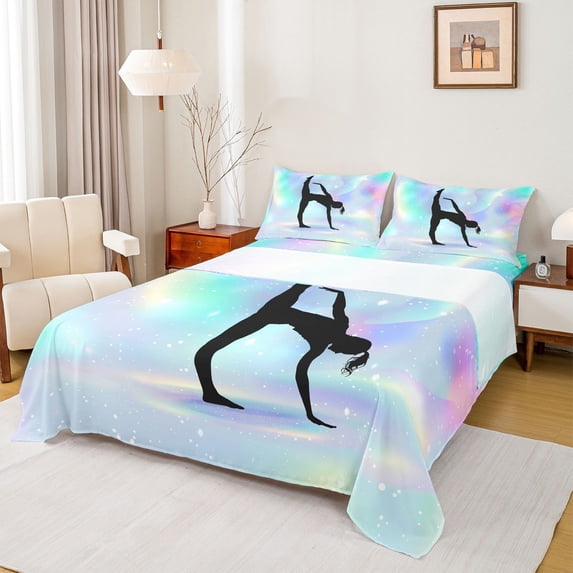Feelyou Ballet Princess Twin Sheet Sets, Gymnastics Sports Bedding, 3pcs