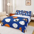 thumbnail image 1 of Feelyou Baseball Football Teen Queen Sheet Sets, Ball Sport Gaming Bed Set, 4-Piece, 1 of 7