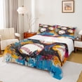 thumbnail image 1 of Feelyou Baseball Game Full Size Sheets for Boy, Chic Graffiti Splash Bed Sheets, Vintage Oil Printing Sheet Sets, Luxury Bedroom Decor, 4 Pieces, 1 of 7