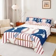 thumbnail image 1 of Feelyou Baseball Gaming Teens Twin Sheet Sets, Red Blue Lines Bedding, 3pcs, 1 of 7