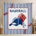 thumbnail image 1 of Feelyou Baseball Hat Black Out Curtains, Blue Lines Curtains Pack of 2 (42x63 Each), 1 of 6