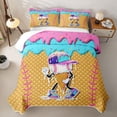 thumbnail image 1 of Feelyou Baseball Ice Cream Cone Bed Spread Queen for Boys Girls, Waffle Drip Sprinkle Print Queen Coverlet Set, 3-Piece, 1 of 7
