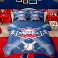 thumbnail image 1 of Feelyou Baseball Player Kids Twin Bedding Sets 7-Piece, Modern Ball Game Bedding Comforter Set, Blue Red Cartoon Sports Reversible Sheet Sets, Ultra Soft Bedroom Decor, 1 of 7
