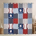 thumbnail image 1 of Feelyou Baseball Sport Curtains Pack of 2 (42x84 Each), Blue Red Curtains Blackout, 1 of 6