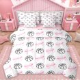 thumbnail image 1 of Feelyou Basketball Sports Kids Bedding Comforter Set 7 Pieces, Cute Princess Bow-tie Full Bedding Set, Kawaii Cartoon Theme Reversible Fitted Sheet Flat Sheet, Ultra Soft Bedroom Decor, 1 of 7