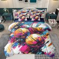 thumbnail image 1 of Feelyou Basketball Sports Teens Bedding Comforter Set 7pcs, Splash Watercolor Queen Bedding Sets, Simple Graffiti Style Reversible Queen Sheet Sets, Microfiber Bedroom Decor, 1 of 7